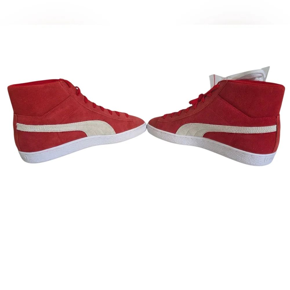Puma Suede Mid 21 High Risk Red Sneakers Men's Size 12